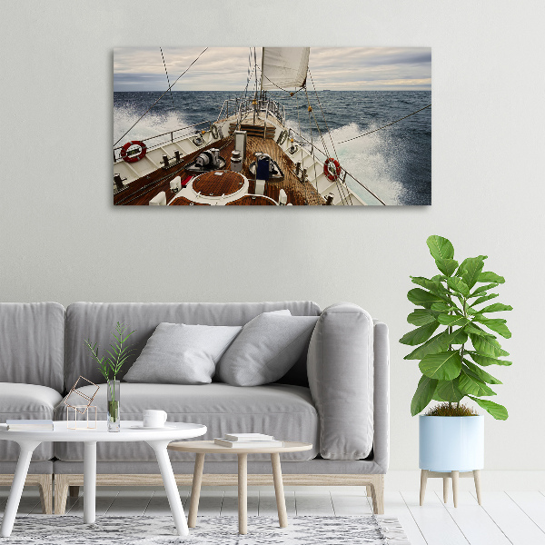Schilderij op canvas Een zeilboot op zee