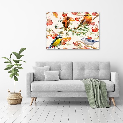 Foto canvas Naaldhoutbomen en vogels