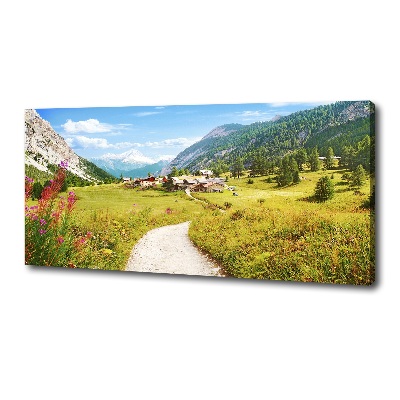 Canvas schilderij Weide in de Alpen