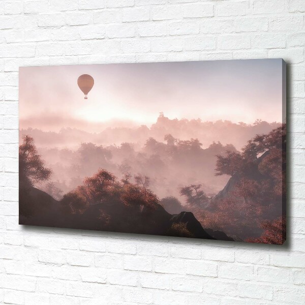 Foto canvas Ballonvaart boven het bos