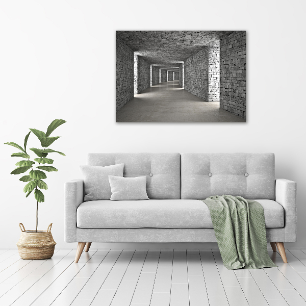 Foto canvas Bakstenen tunnel