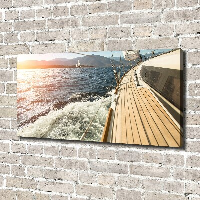 Foto op canvas Een zeilboot op zee