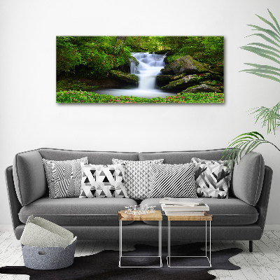 Canvas foto Waterval in het bos