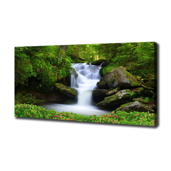 Canvas foto Waterval in het bos