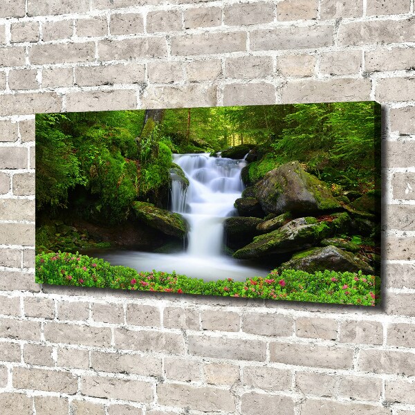 Canvas foto Waterval in het bos