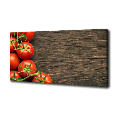 Canvas schilderij Tomaten op hout