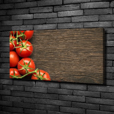 Canvas schilderij Tomaten op hout