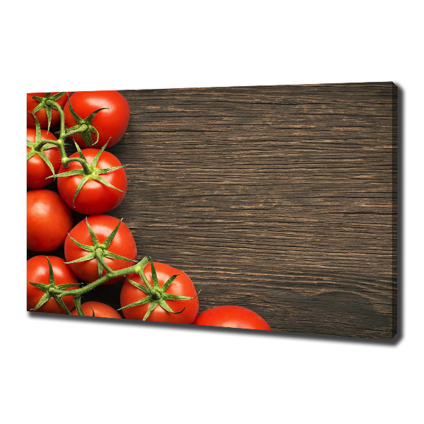 Canvas schilderij Tomaten op hout