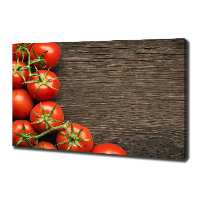 Canvas schilderij Tomaten op hout