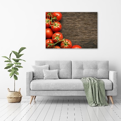 Canvas schilderij Tomaten op hout