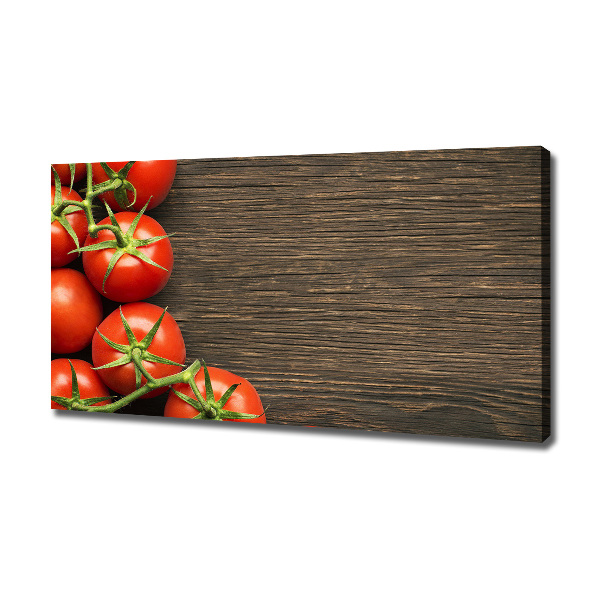 Canvas schilderij Tomaten op hout