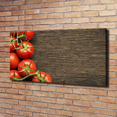 Canvas schilderij Tomaten op hout
