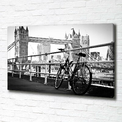 Canvas schilderij Fietsen in Londen