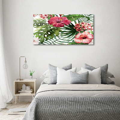 Canvas foto Tropische bloemen