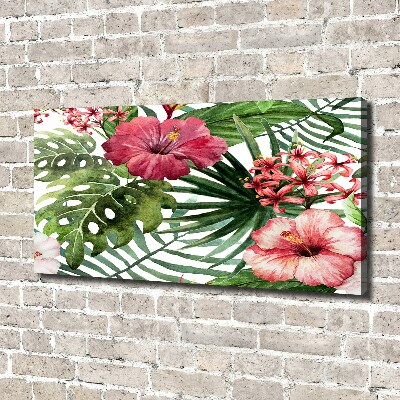 Canvas foto Tropische bloemen
