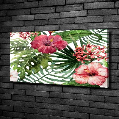 Canvas foto Tropische bloemen