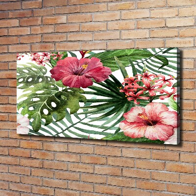 Canvas foto Tropische bloemen