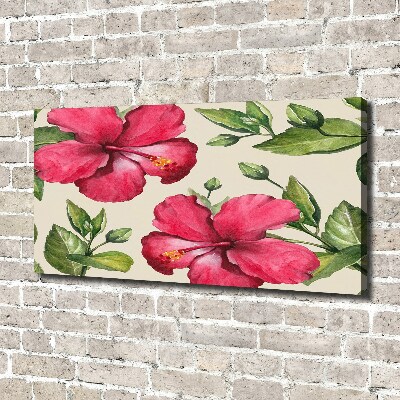 Foto canvas Roze hibiscus