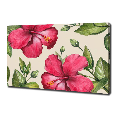 Foto canvas Roze hibiscus