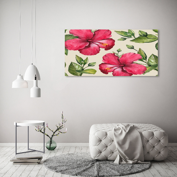 Foto canvas Roze hibiscus
