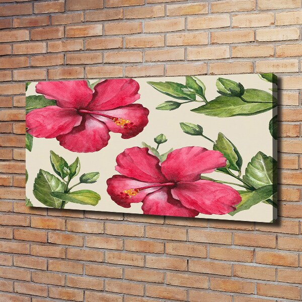 Foto canvas Roze hibiscus