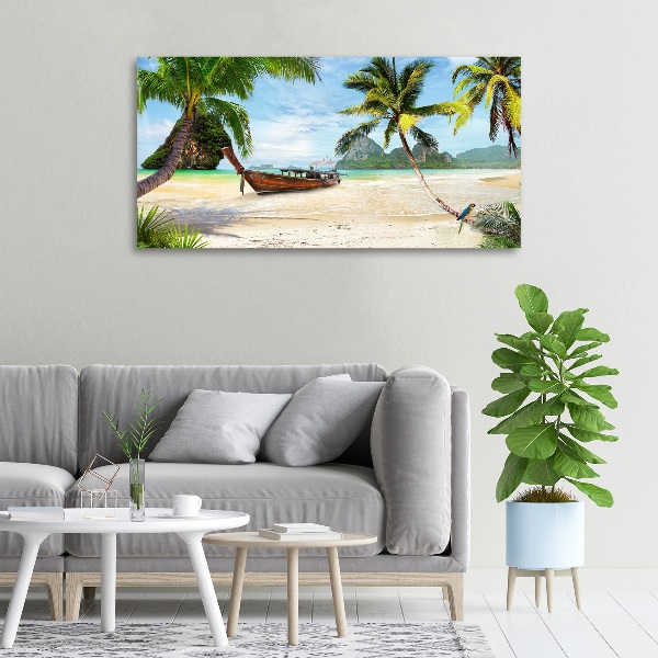 Canvas schilderij Palmbomen op het strand