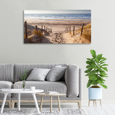 Canvas foto duinen aan zee