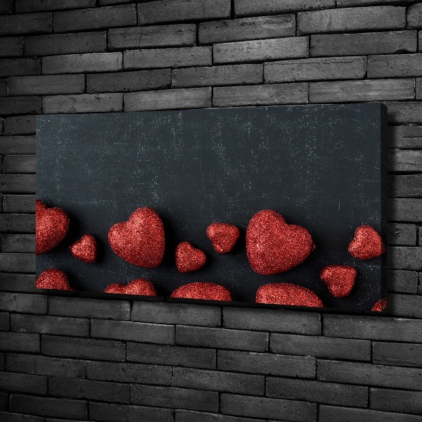 Canvas schilderij Harten op het bord