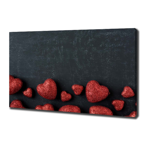 Canvas schilderij Harten op het bord