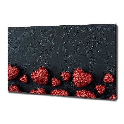 Canvas schilderij Harten op het bord