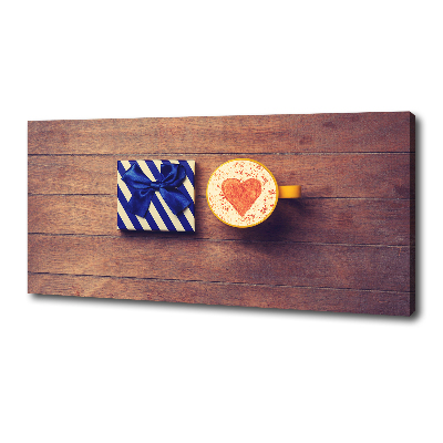 Foto op canvas Koffie en een cadeautje