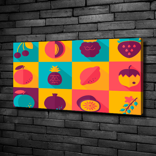 Canvas schilderij Fruitpictogrammen
