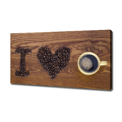 Schilderij op canvas Ik hou van koffie.