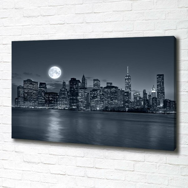 Canvas foto New York 's nachts