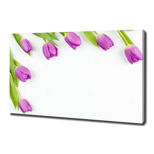 Foto op canvas Paarse tulpen
