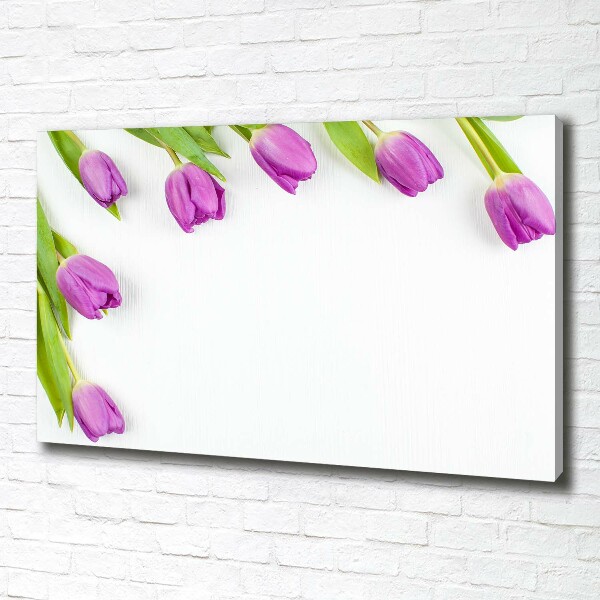 Foto op canvas Paarse tulpen