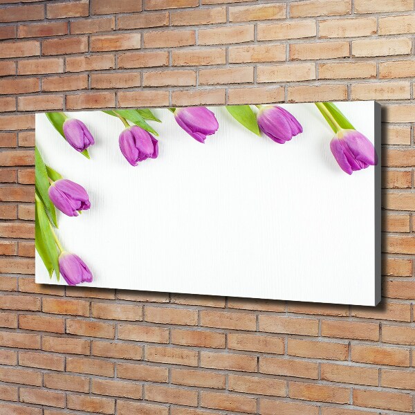 Foto op canvas Paarse tulpen