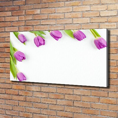 Foto op canvas Paarse tulpen