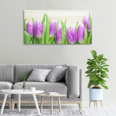 Schilderij op canvas Paarse tulpen