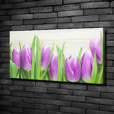 Schilderij op canvas Paarse tulpen