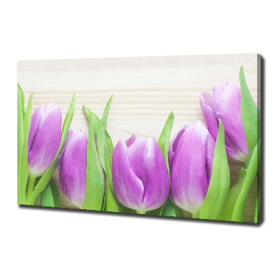 Schilderij op canvas Paarse tulpen