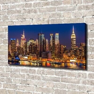 Canvas schilderij Manhattan 's nachts