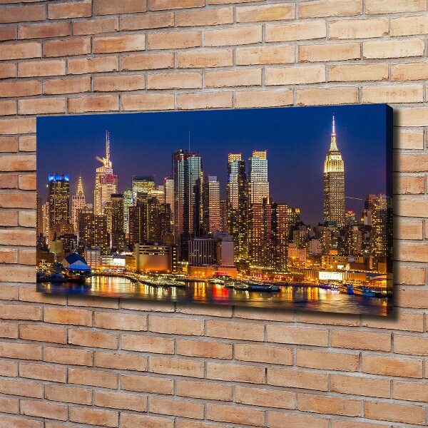 Canvas schilderij Manhattan 's nachts