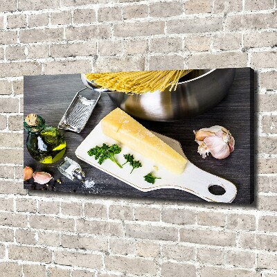 Foto canvas Pasta met knoflook