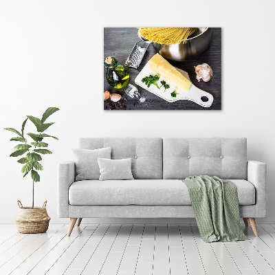 Foto canvas Pasta met knoflook