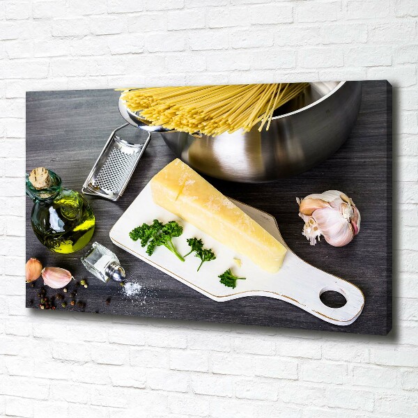 Foto canvas Pasta met knoflook