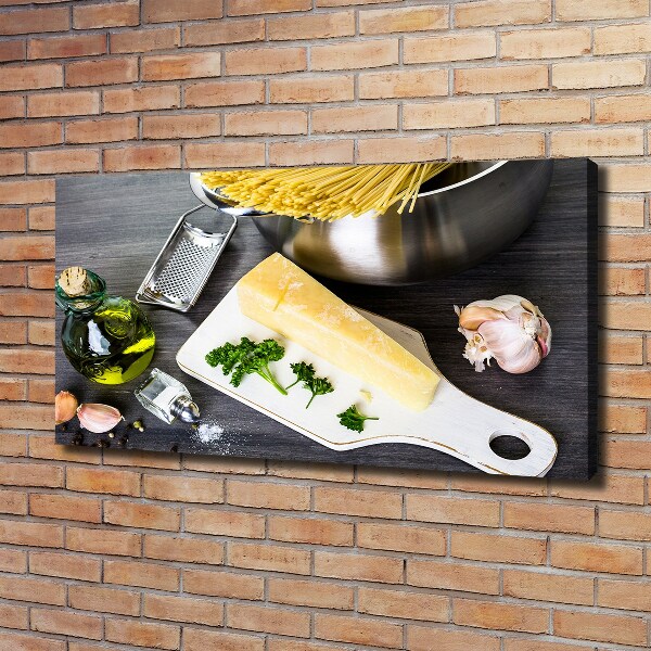 Foto canvas Pasta met knoflook