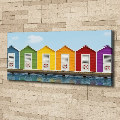 Foto obraz na płótnie Plażowe kabiny