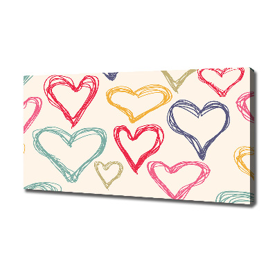 Foto op canvas Kleurrijke harten