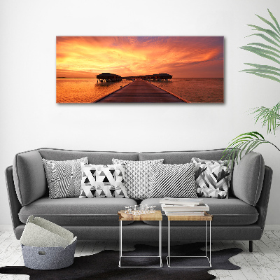 Foto op canvas Bungalows op de Malediven